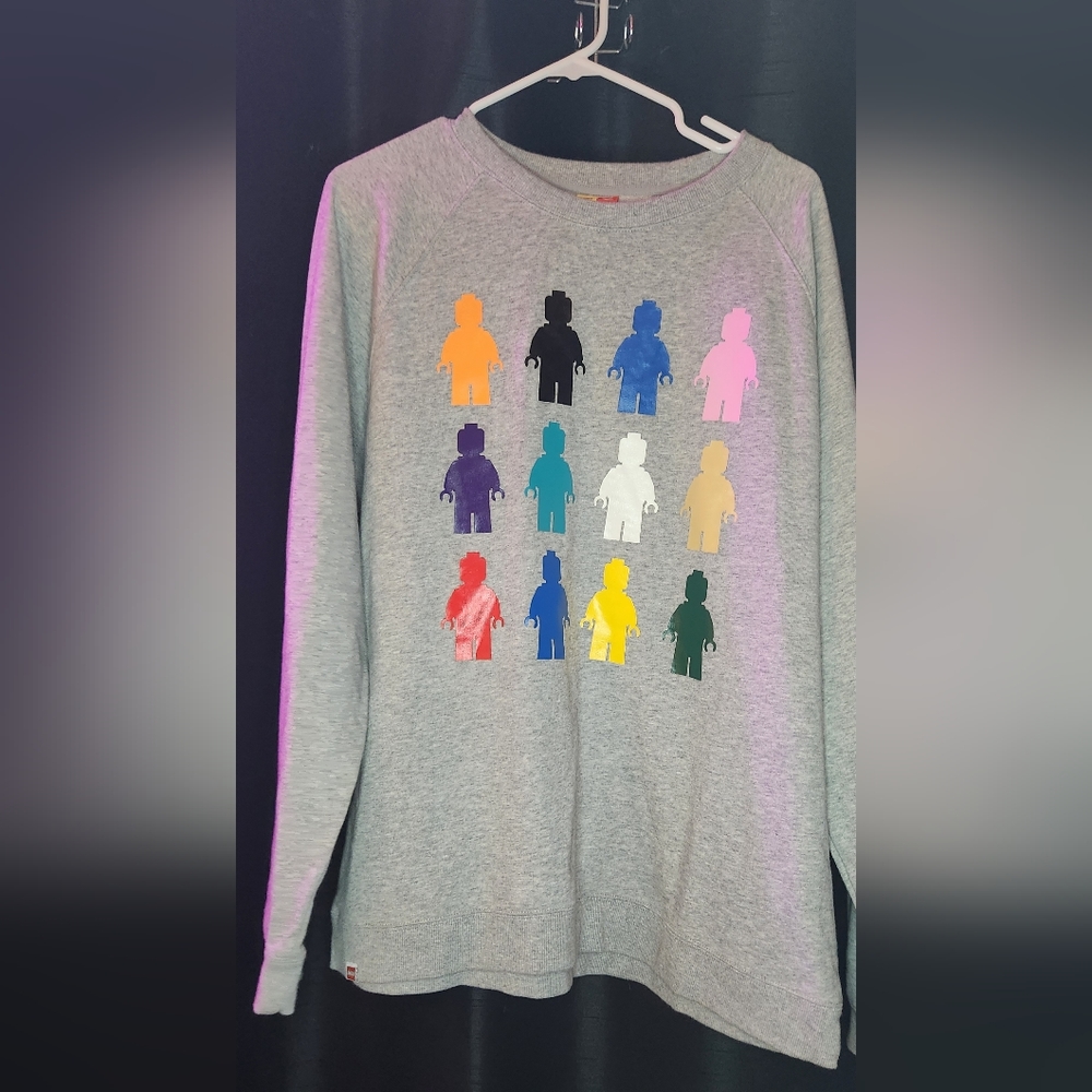 Lego crew kneck sweater . Target exclusive size large . Grey